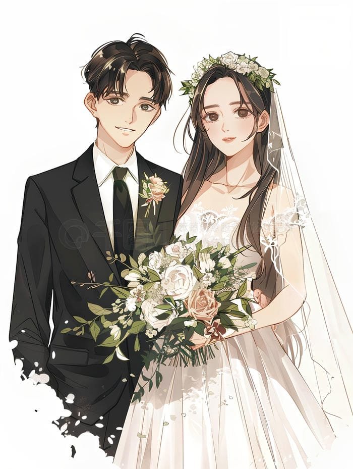 anime couple wedding