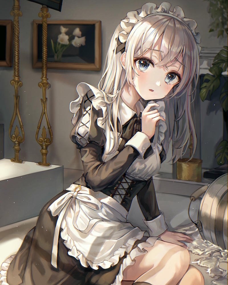 anime cute hầu gái phong cách đáng yêu