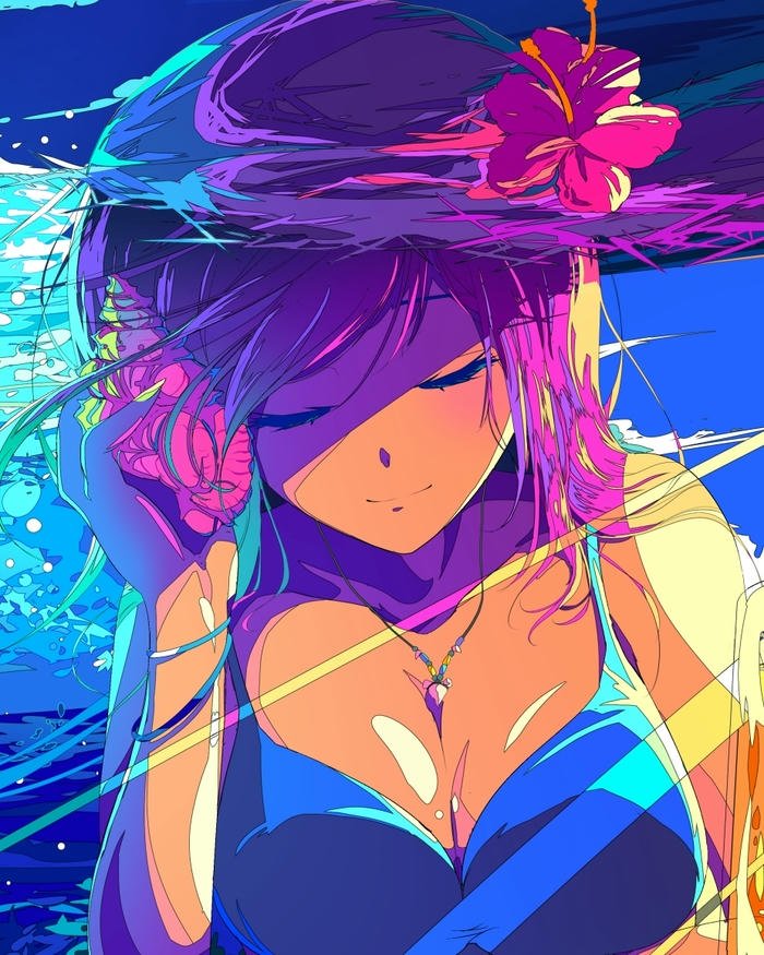 anime gái bikini tạo dáng