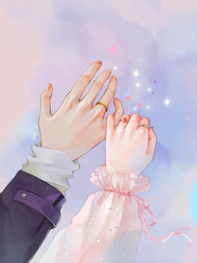 anime love holding hands