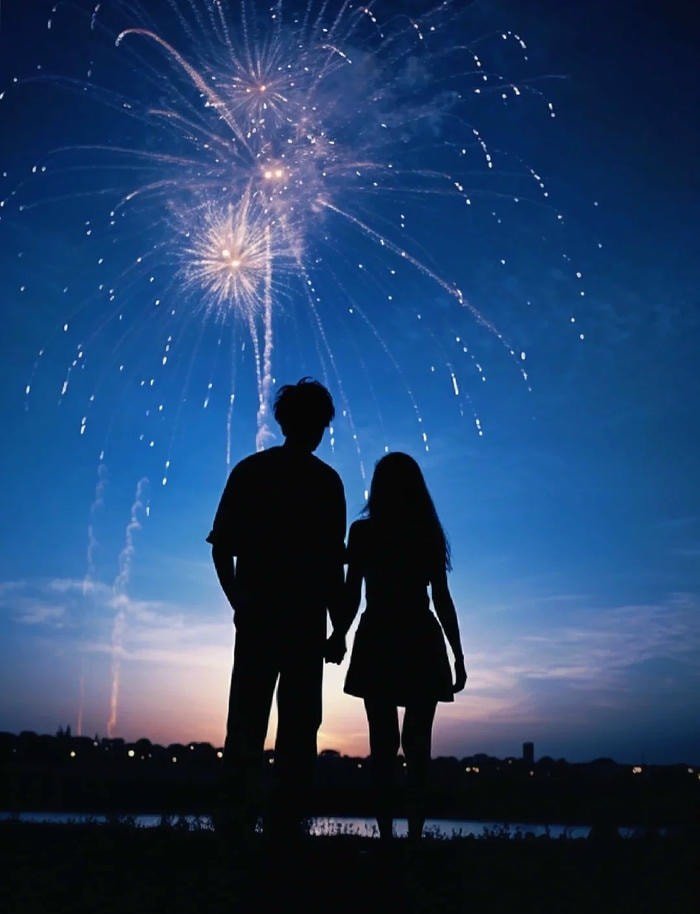 anime nắm tay dưới ánh chiều