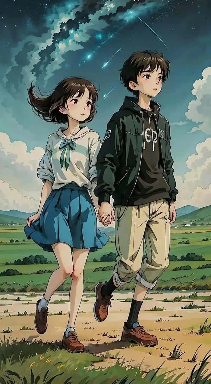 anime nắm tay lãng mạn