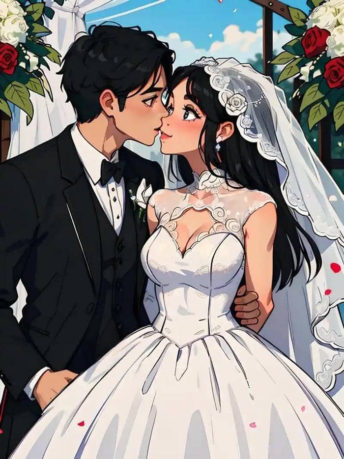 anime wedding moment