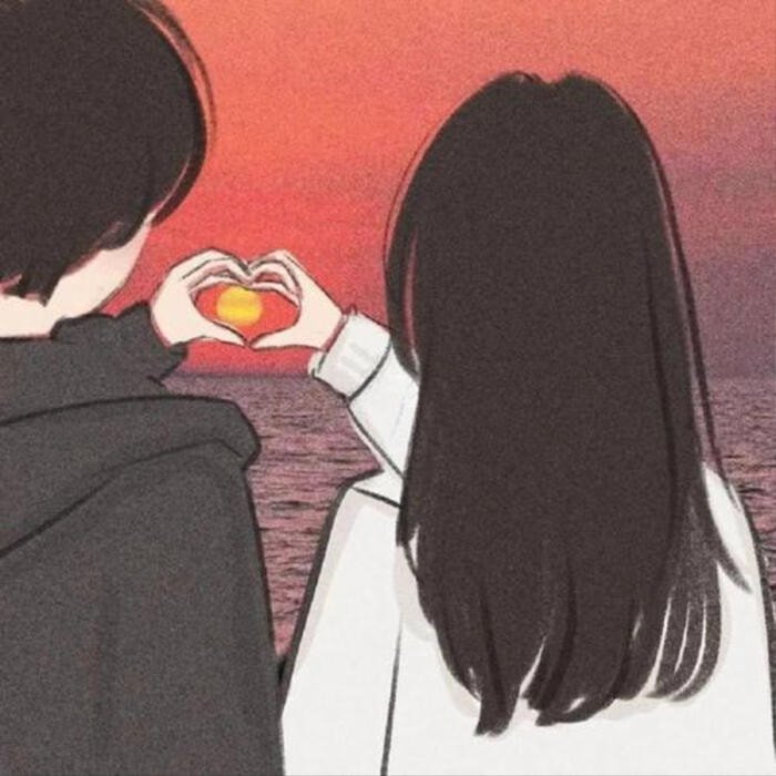 avatar anime cặp đôi học sinh