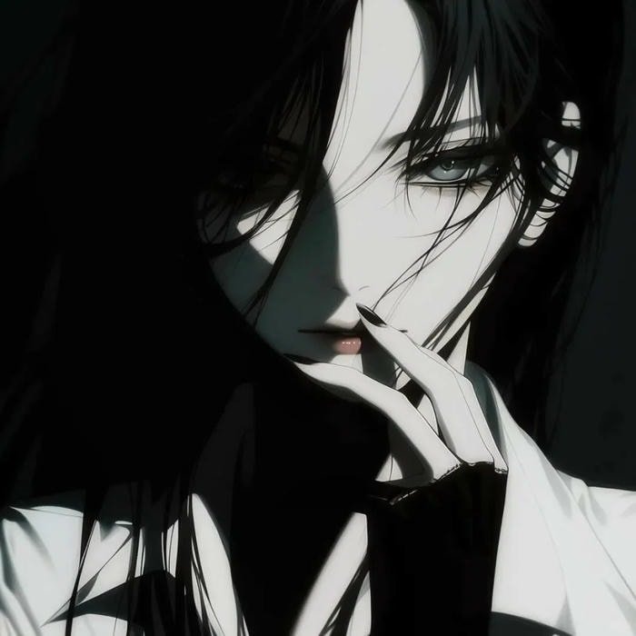 avatar anime đôi tóc trắng ngầu