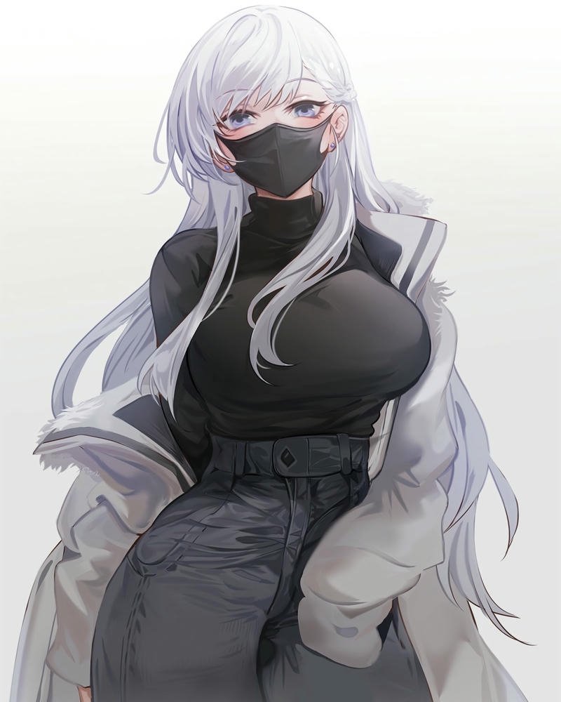 gái anime cute to tròn hồ nước