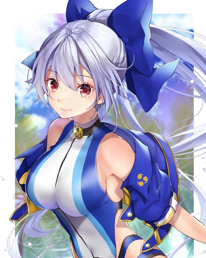 gái anime cute to tròn màu nước