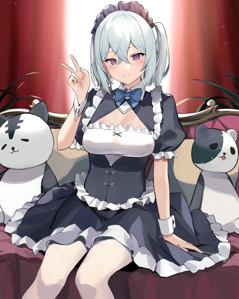 hầu gái cute anime tươi sáng