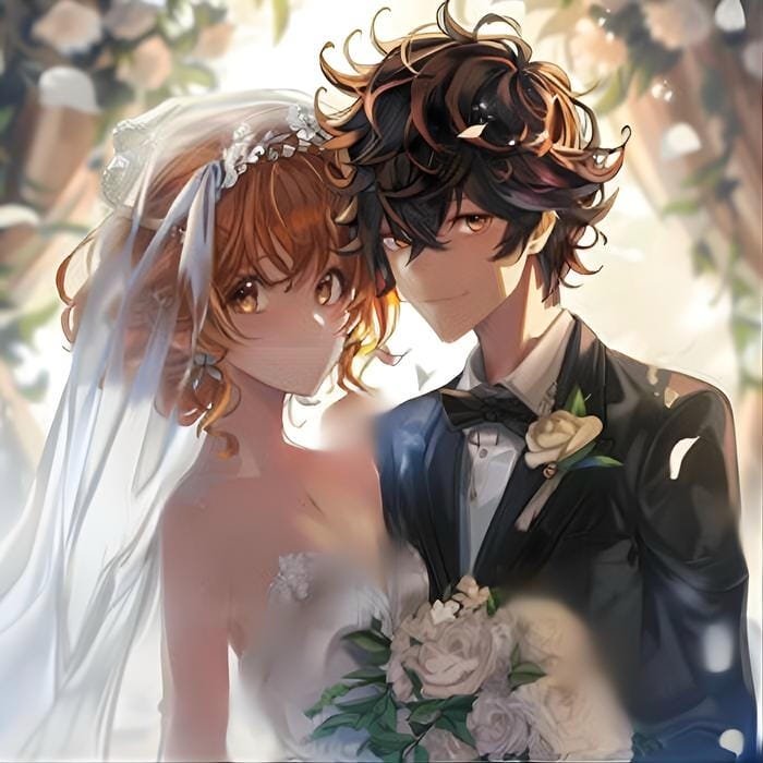 hình anime cô dâu chú rể