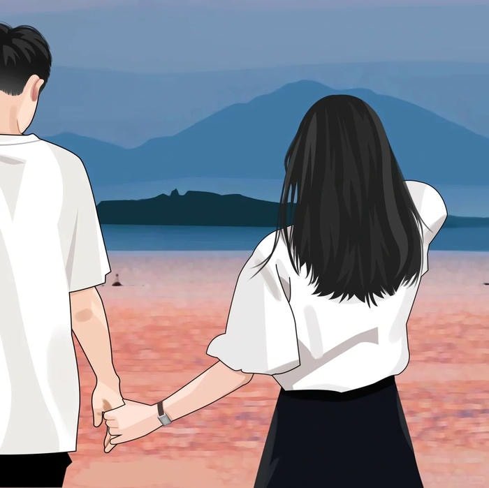 hình anime nắm tay đáng yêu