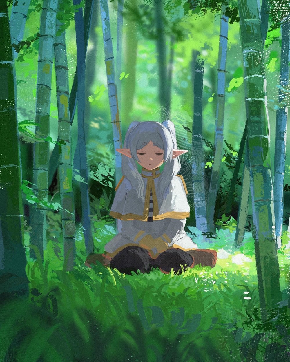 nụ cười nhẹ của cô gái trong ảnh anime hiếm