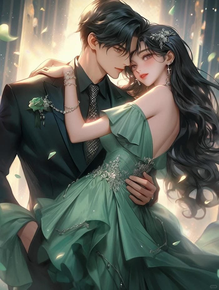 Ảnh anime cặp đôi cô dâu chú rể hạnh phúc