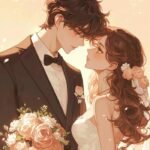 Anime cô dâu chú rể ảnh lãng mạn