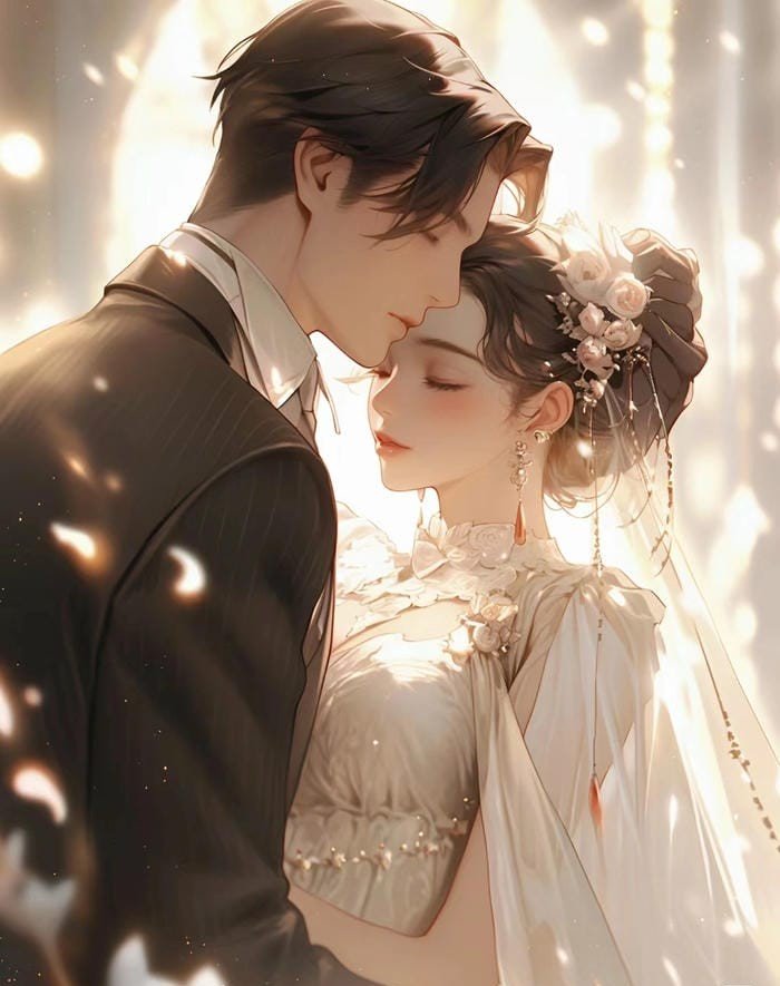 Anime lãng mạn ảnh cô dâu chú rể anime tuyệt đẹp