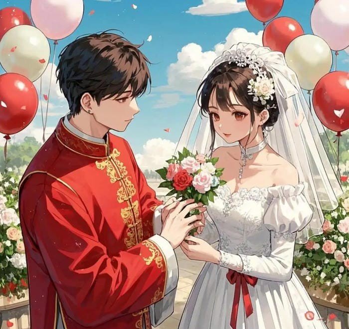 Hình ảnh cô dâu chú rể anime chất lượng