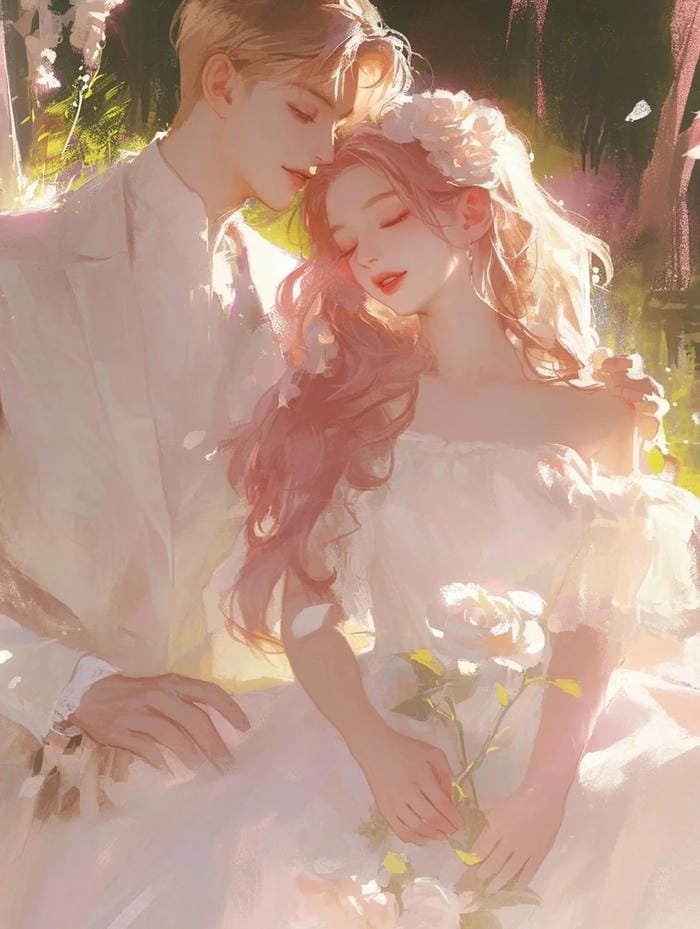 Hình cô dâu chú rể anime dễ thương đáng yêu