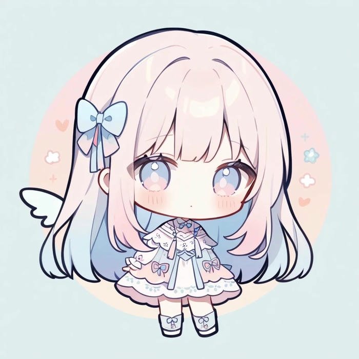 ảnh chibi nữ màu sắc pastel