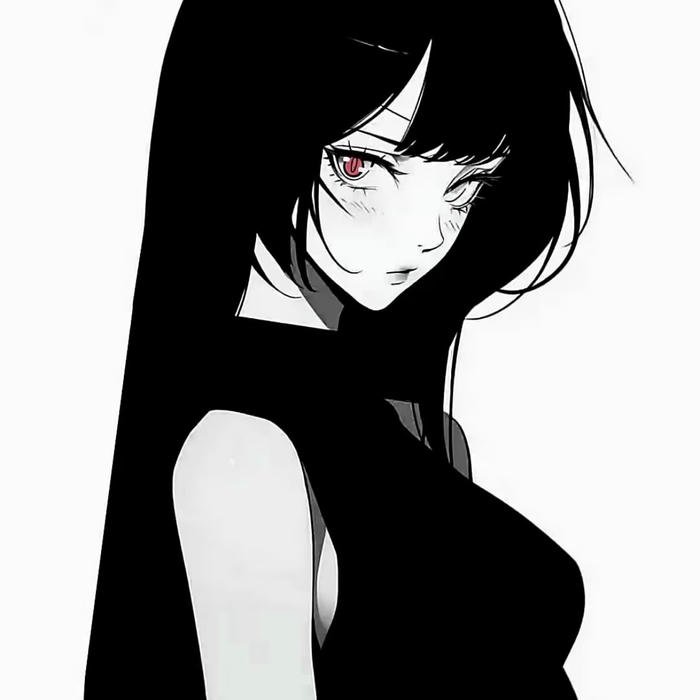 avatar đen trắng phong cách anime