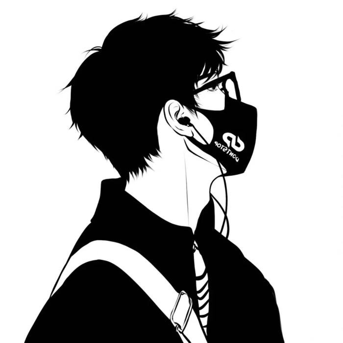 avatar đen trắng tối