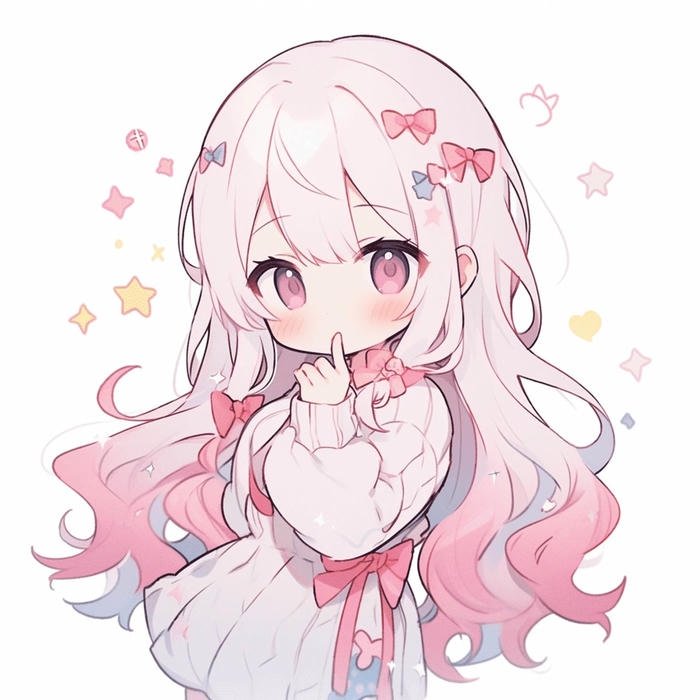 hình chibi nữ màu pastel