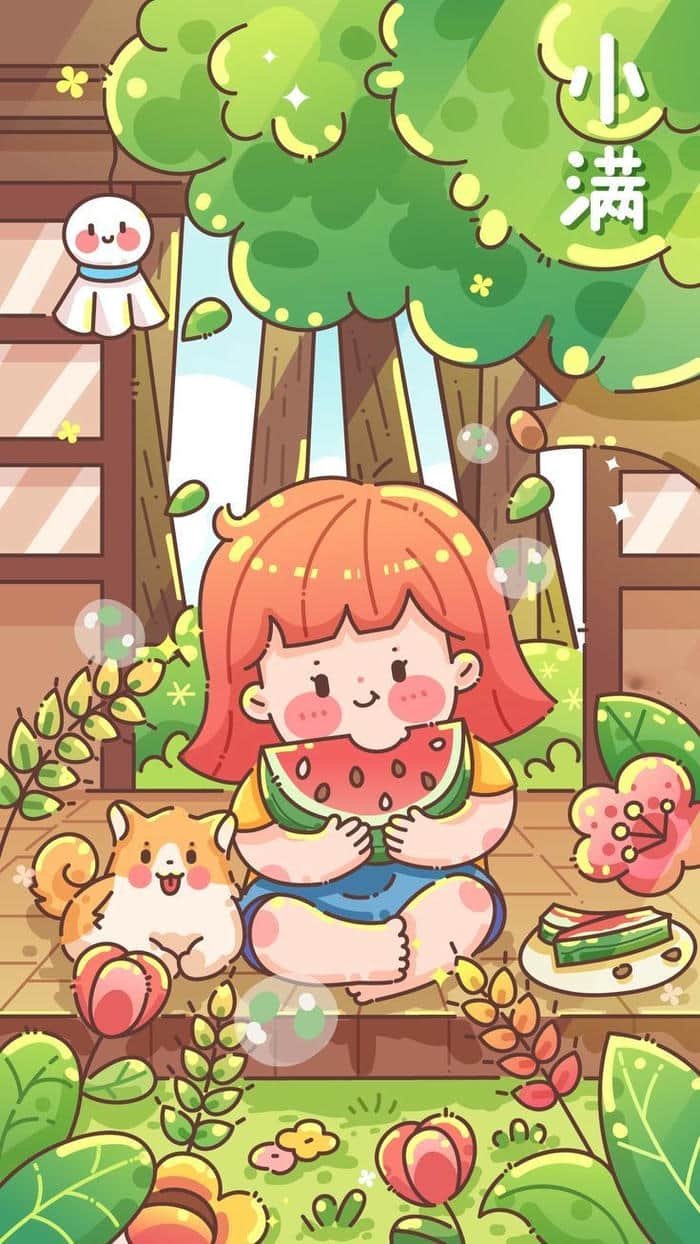 nền chibi dễ thương hoạt hình