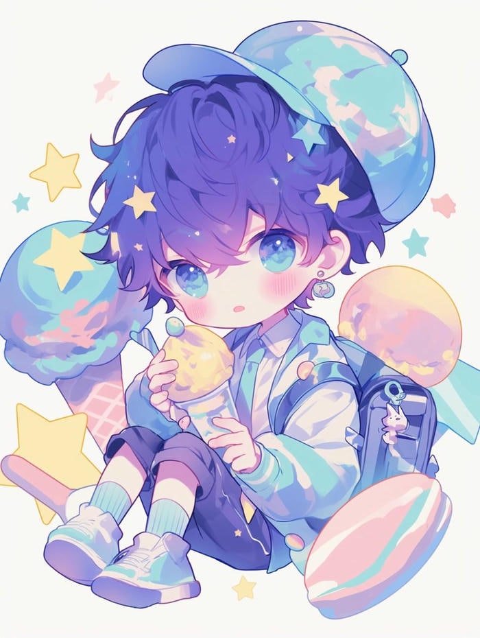 ảnh anime chibi dễ thương màu sắc