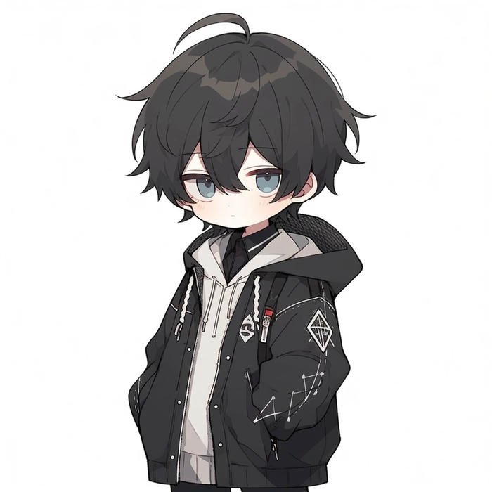 chibi nam tóc đen lạnh lùng