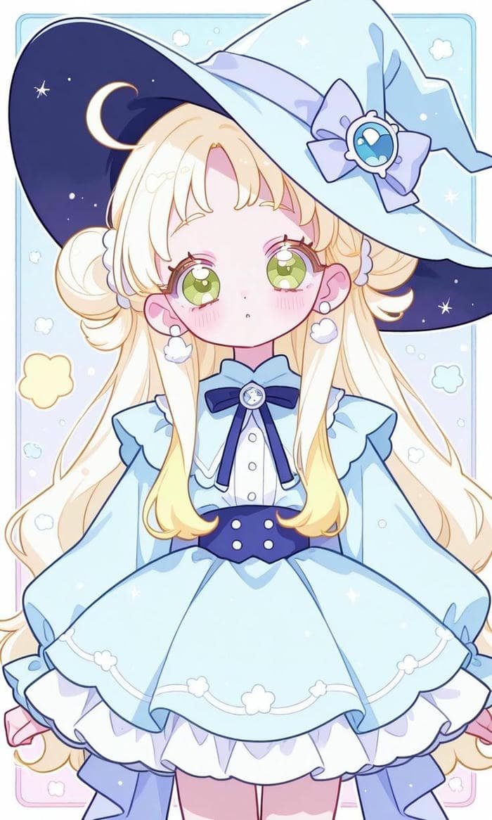 hình chibi nữ anime lấp lánh