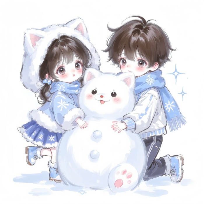 ảnh cặp đôi chibi full body