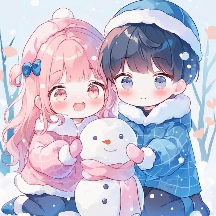 hình cặp đôi chibi dễ thương