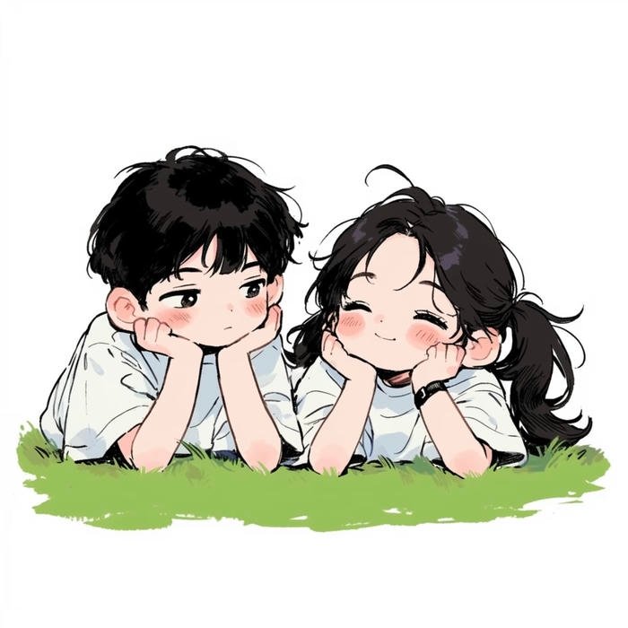 hình cặp đôi chibi lãng mạn