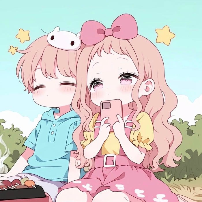hình chibi cute couple