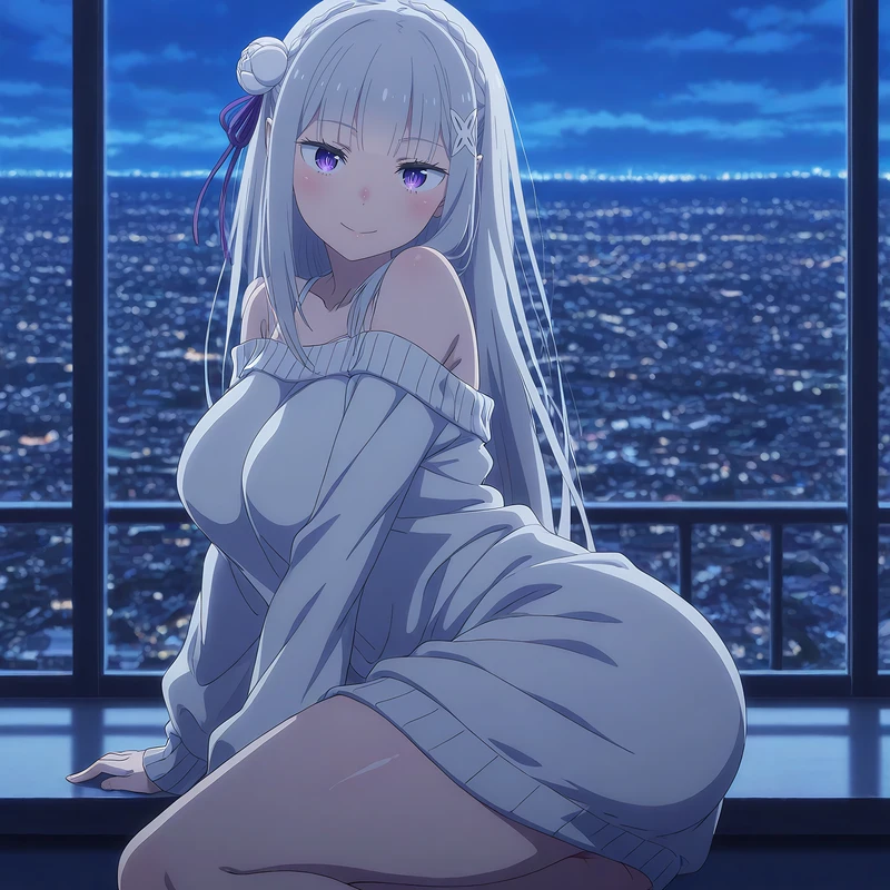 Quyến rũ gợi cảm duyên dáng hình Emilia hentai tinh khiết